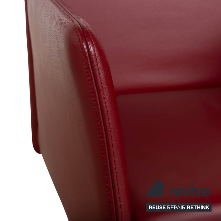 4er Garnitur Walter Knoll Jason Leder Stuhl Rot Freischwinger