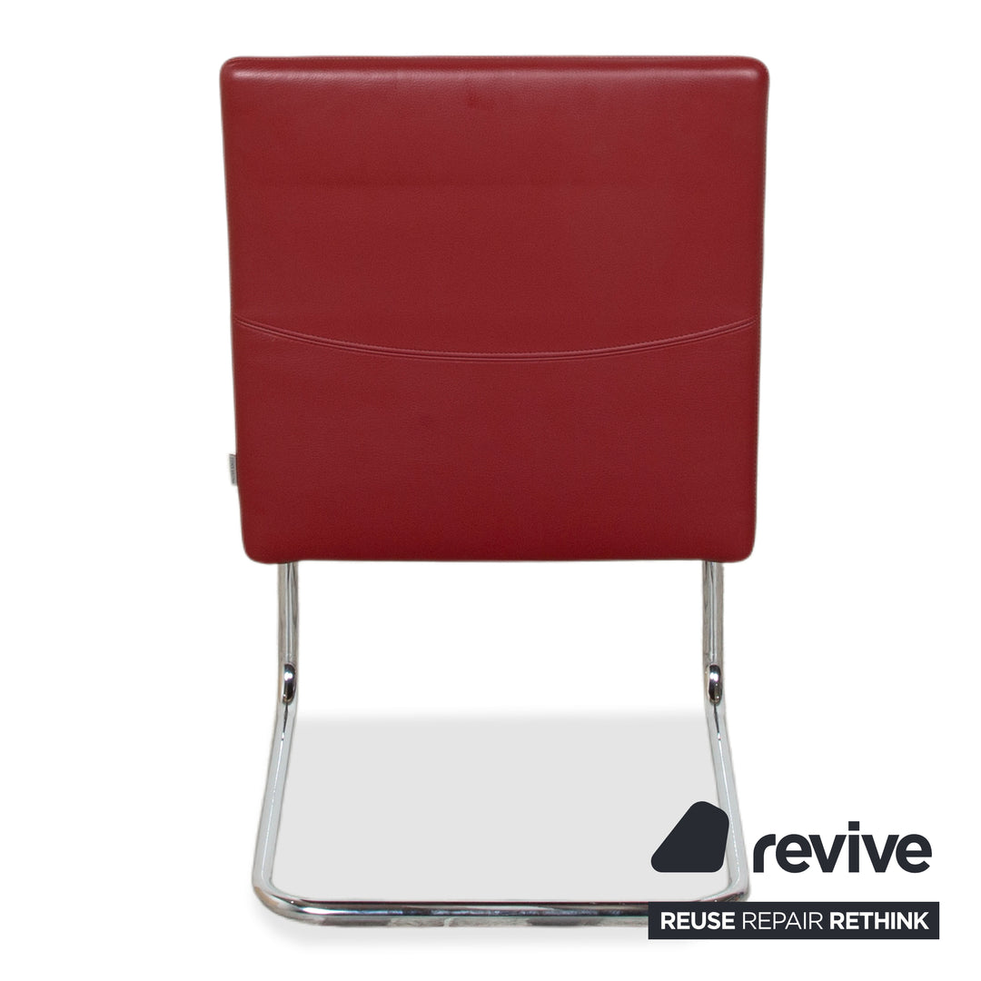 4er Garnitur Walter Knoll Jason Leder Stuhl Rot Freischwinger