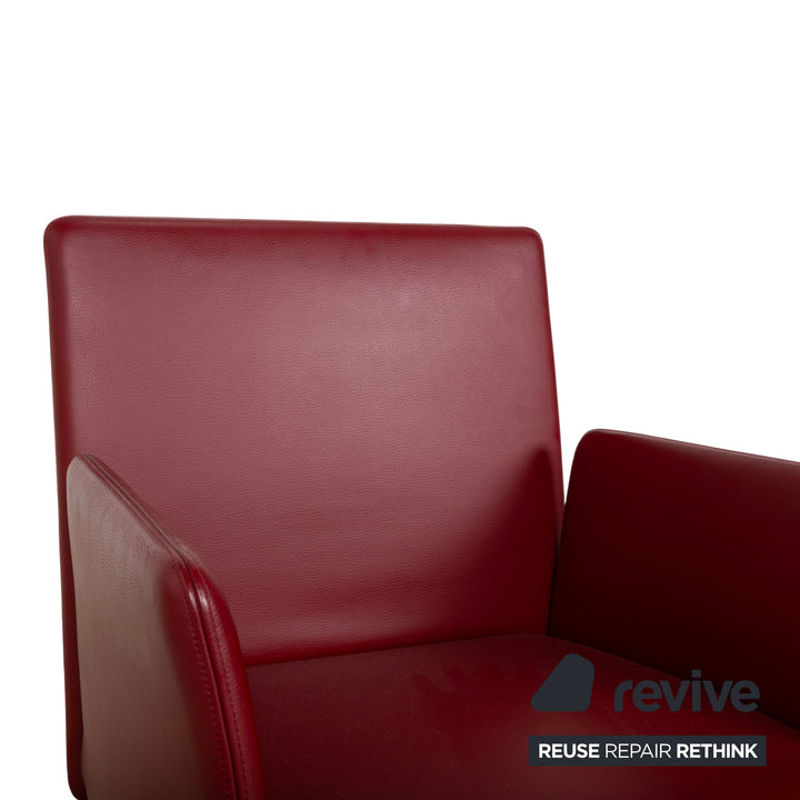4er Garnitur Walter Knoll Jason Leder Stuhl Rot Freischwinger