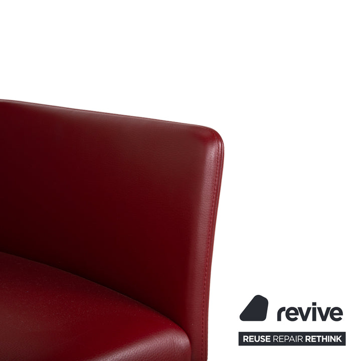 4er Garnitur Walter Knoll Jason Leder Stuhl Rot Freischwinger
