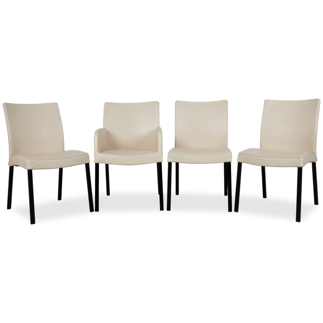 4er Garnitur Wittmann Times Leder Stuhl Creme