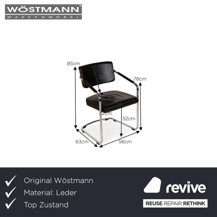 Lot de 4 chaises Wöstmann Naxos en cuir noir