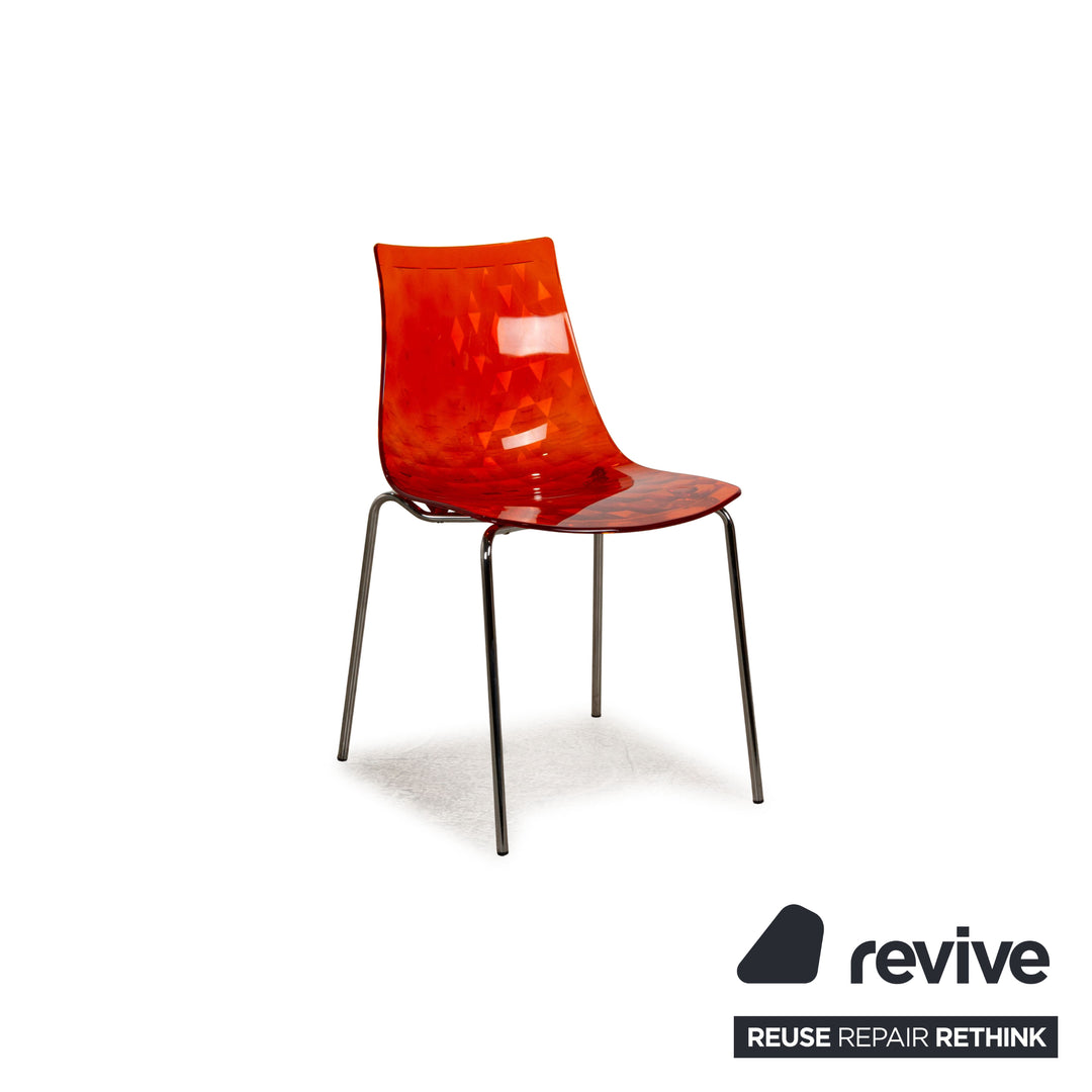 Set of 4 Calligaris Plastic Chair Orange