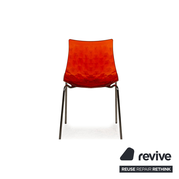 Set of 4 Calligaris Plastic Chair Orange