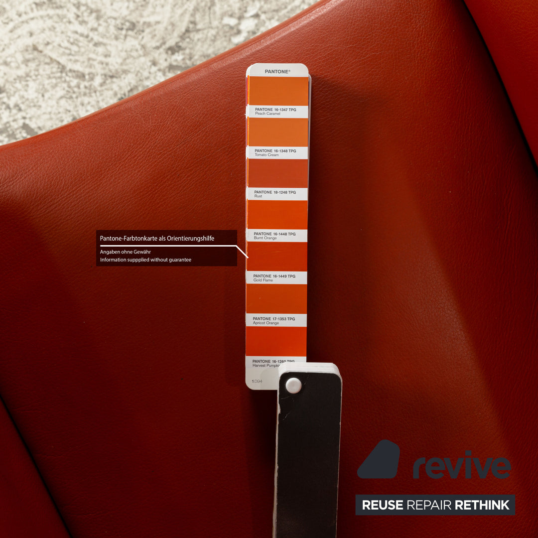 4er Sessel Garnitur bert plantagie Leder Orange