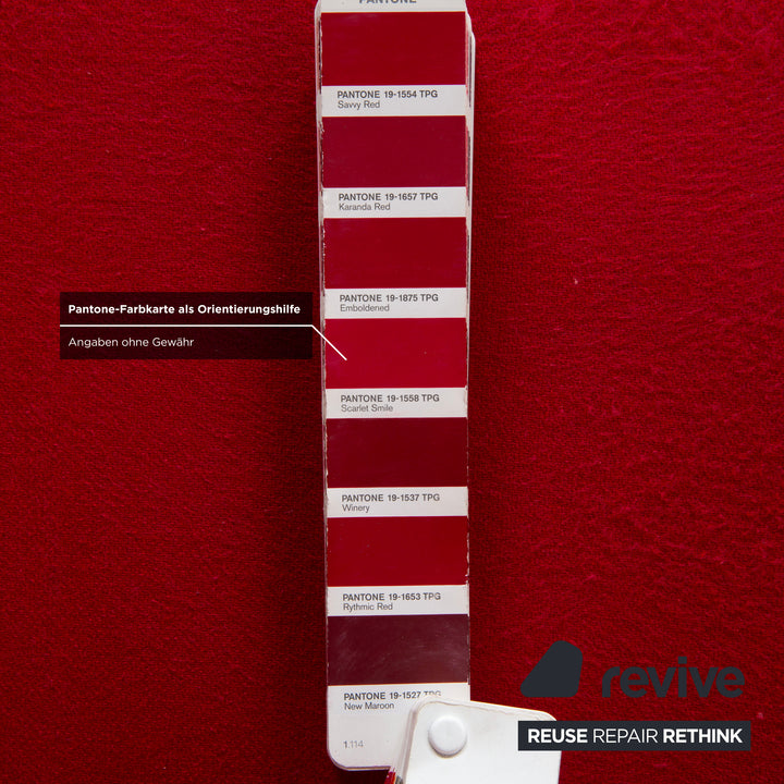 4er Set Bert Plantagie Duo Vierfuß Stuhl Leder Stoff Rot Schwarz