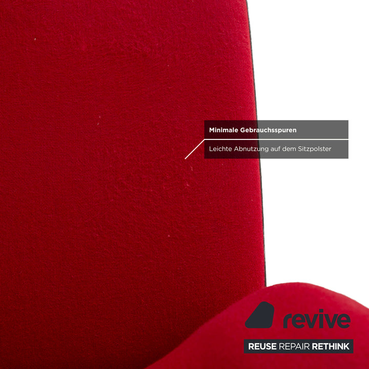 4er Set Bert Plantagie Duo Vierfuß Stuhl Leder Stoff Rot Schwarz