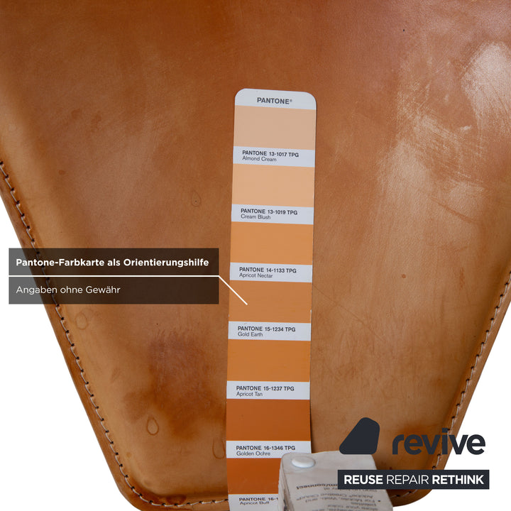 4er Set Interio Croma Stahlrohrstuhl Stühle Natur Leder Braun