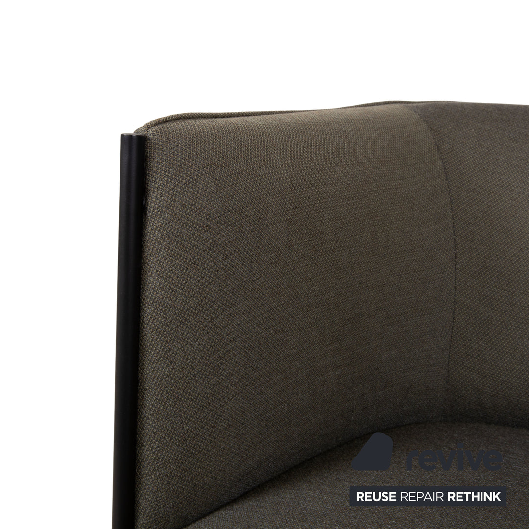 Ensemble de 4 chaises Wendelbo Sepal, tissu : laine, gris Fiord de Kvadrat, structure : acier noir, Luca Nichetto
