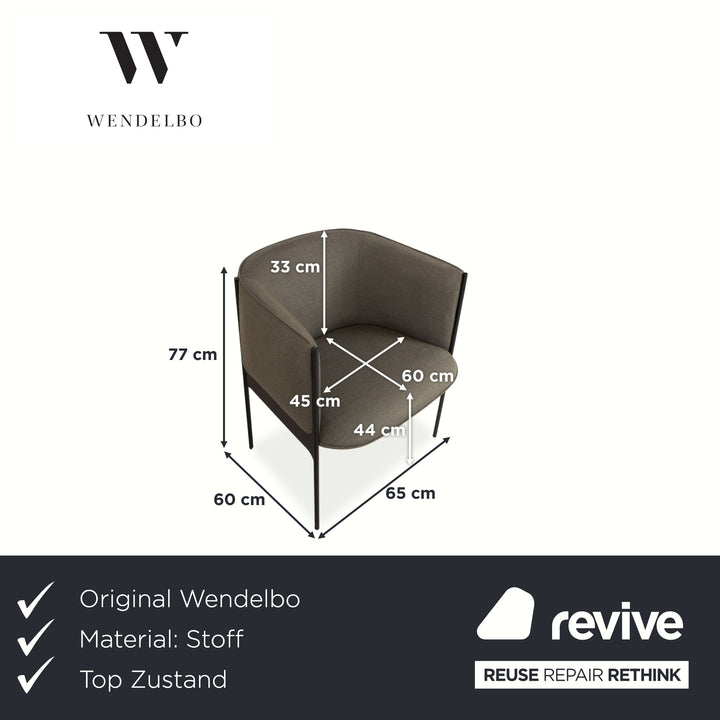 4er Set Wendelbo Sepal Stuhl Garnitur Stoff Wolle Kvadrat Fiord Grau Gestell Stahl Schwarz Luca Nichetto