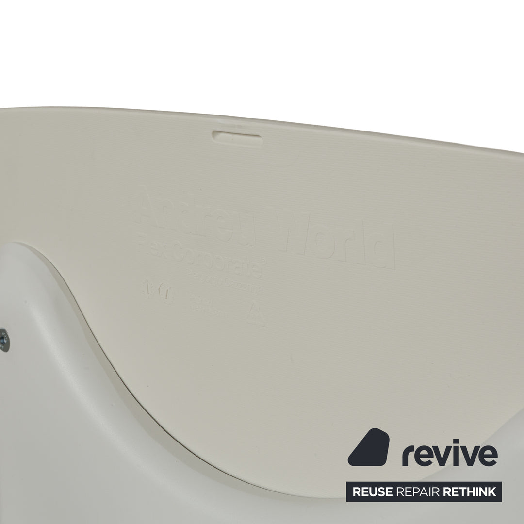 Ensemble de chaises 4 places Andreu World chaise en plastique blanc crème fonction manuelle chaise pivotante