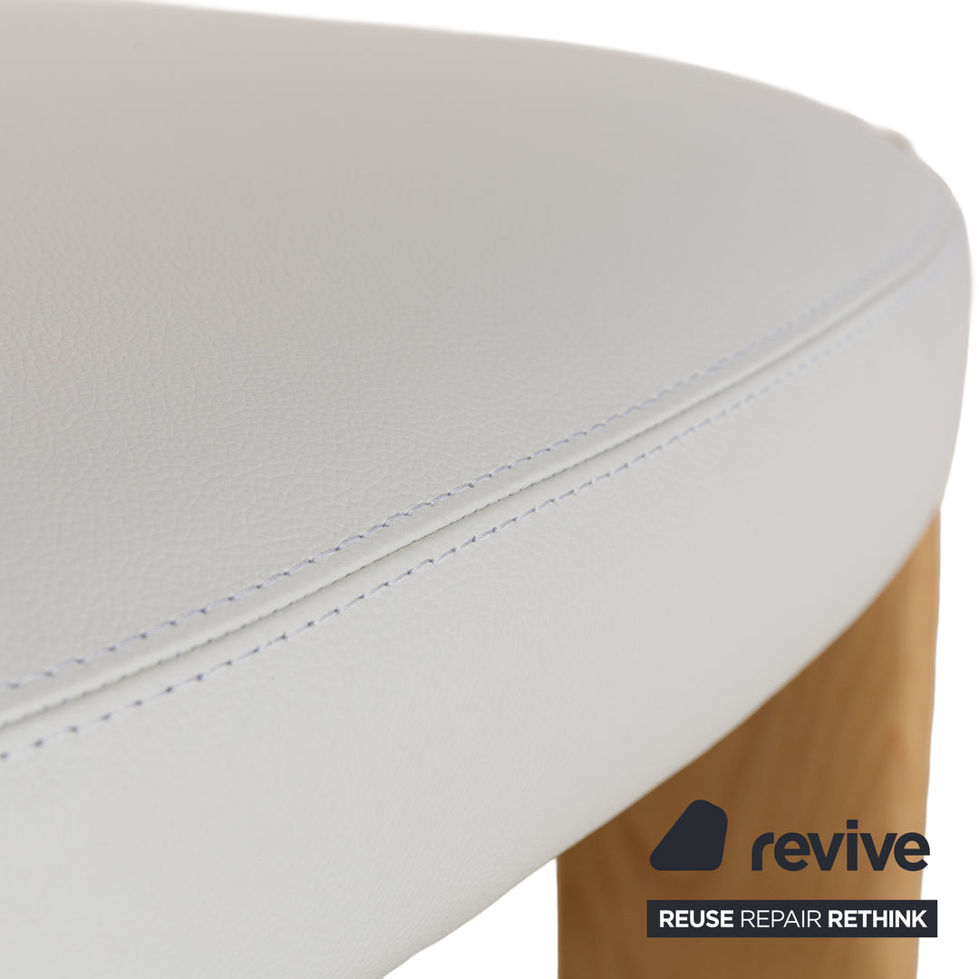 4er Stuhl Garnitur Andreu World Oru Leder Holz Stuhl Weiß Braun Hocker Barhocker