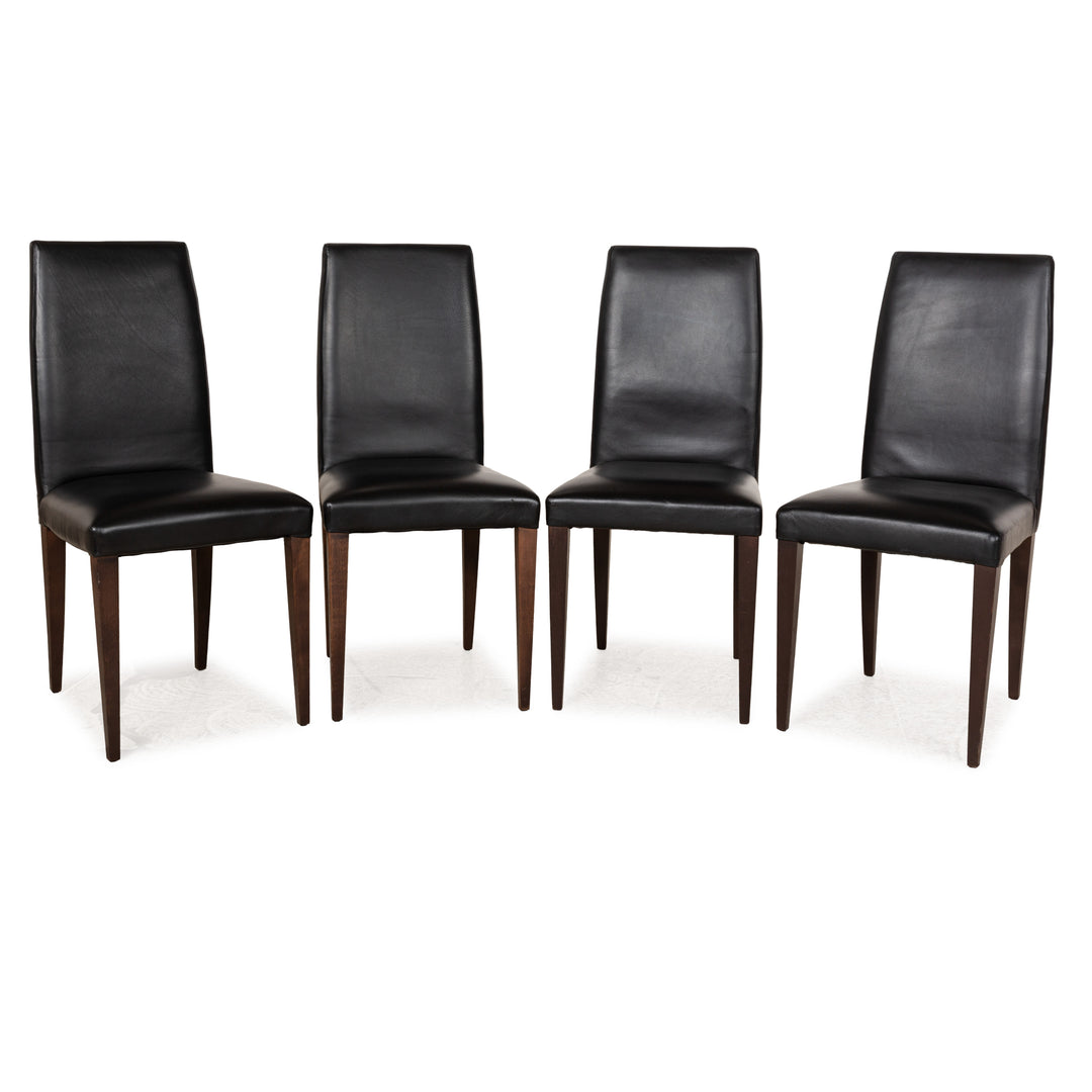 Lot de 4 chaises MDF Italia en cuir noir