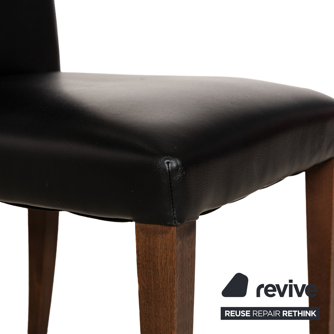 4er Stuhl-Garnitur MDF Italia Leder Stuhl Schwarz Esszimmerstühle