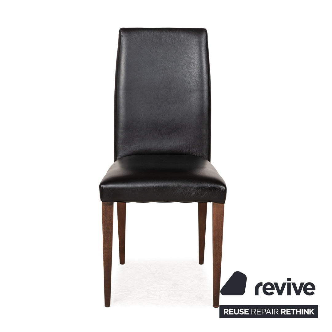 Lot de 4 chaises MDF Italia en cuir noir