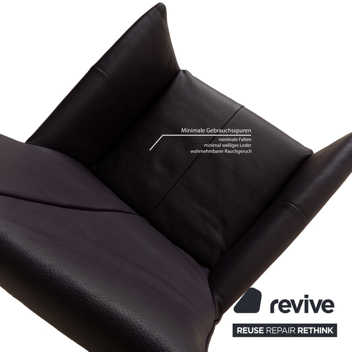 Ensemble de 4 chaises Montis Chaplin en cuir violet et aubergine