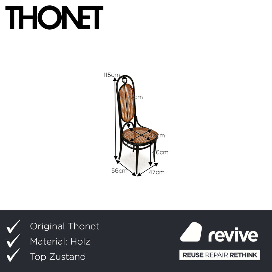 4er Stuhl-Garnitur Thonet Nr. 207 R Holz Stuhl Esszimmer Braun Kaffeehaus