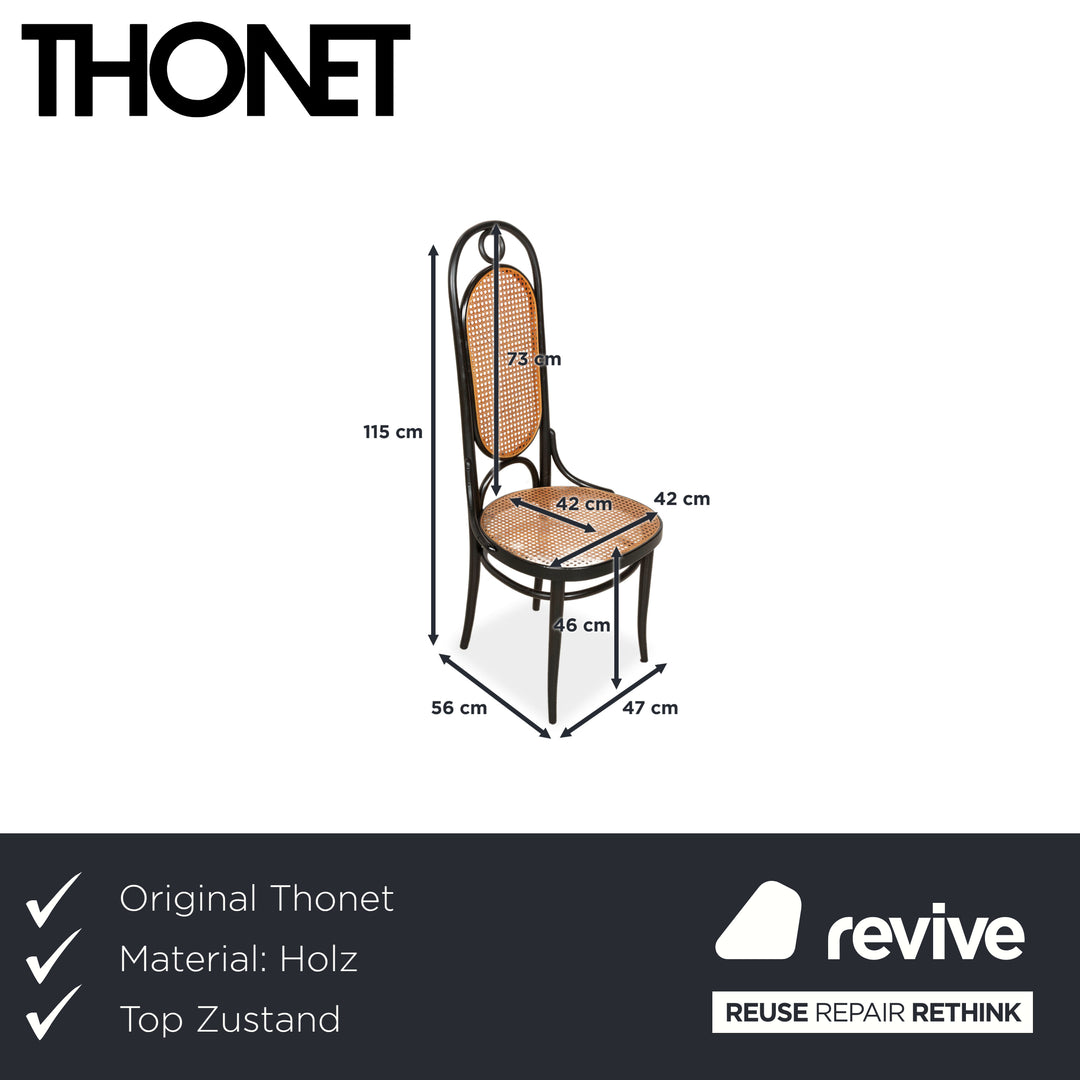 Lot de 4 chaises, Thonet n° 207 R, chaise en bois, salle à manger, marron, café