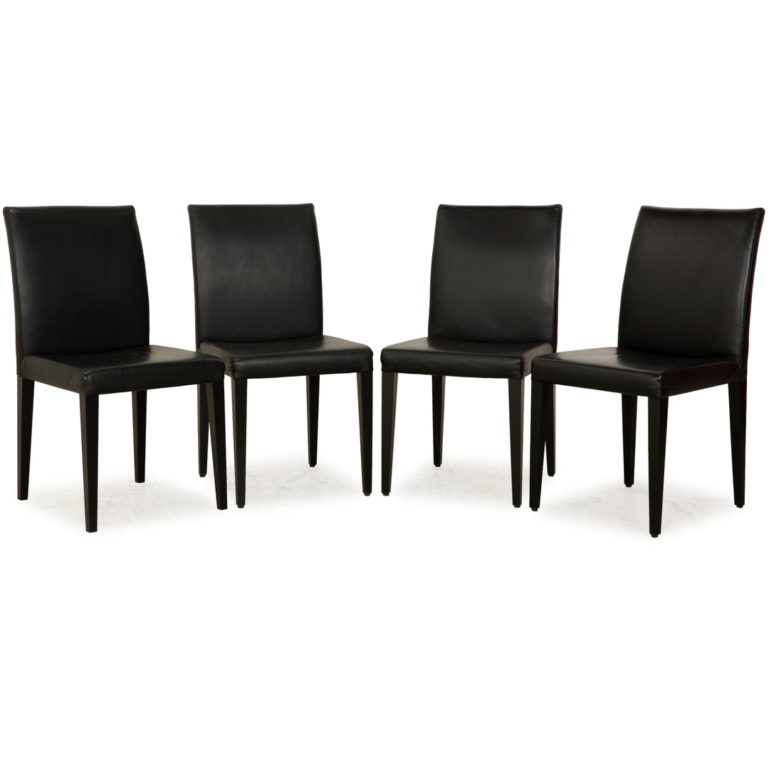 6er Stuhl-Garnitur Werther Classic Leder Stuhl Schwarz