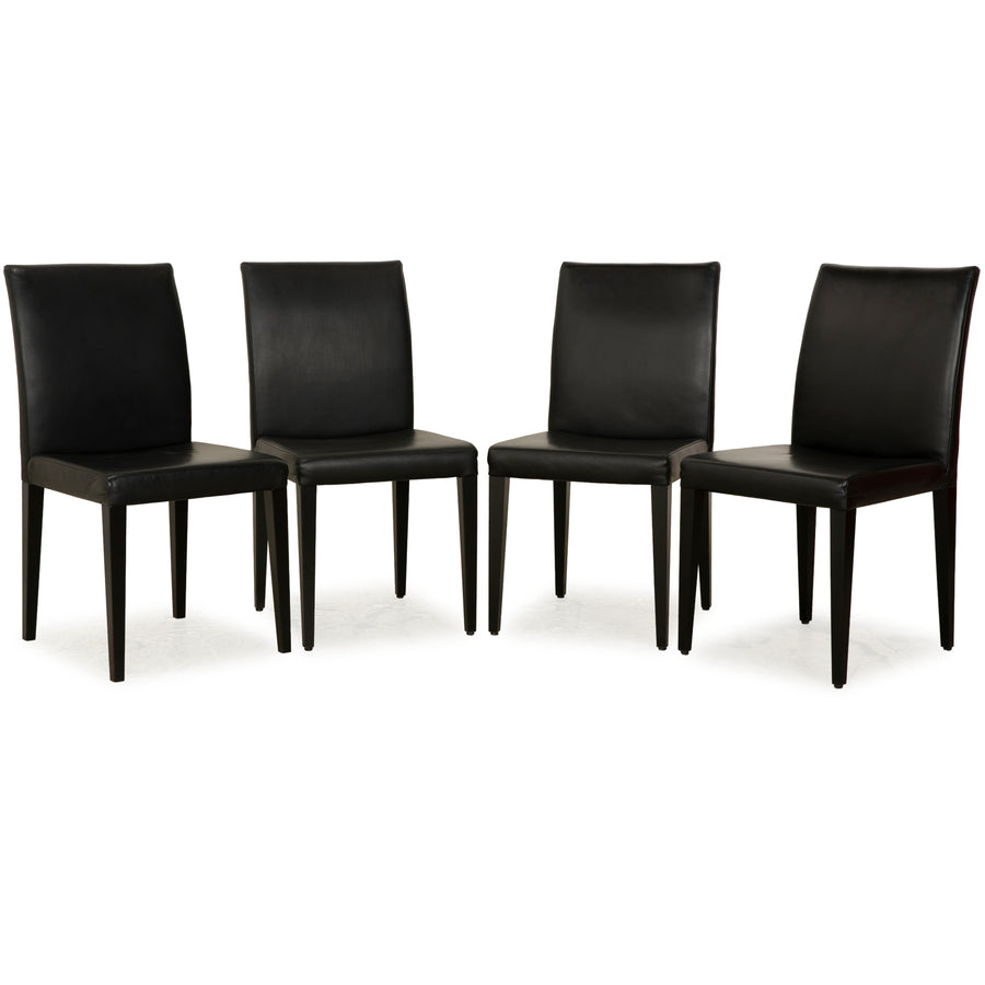4er Stuhl-Garnitur Werther Classic Leder Stuhl Schwarz