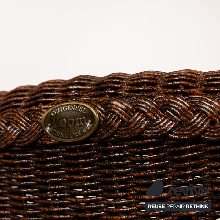 Lot de 5 chaises en bois Lloyd Loom marron salle à manger