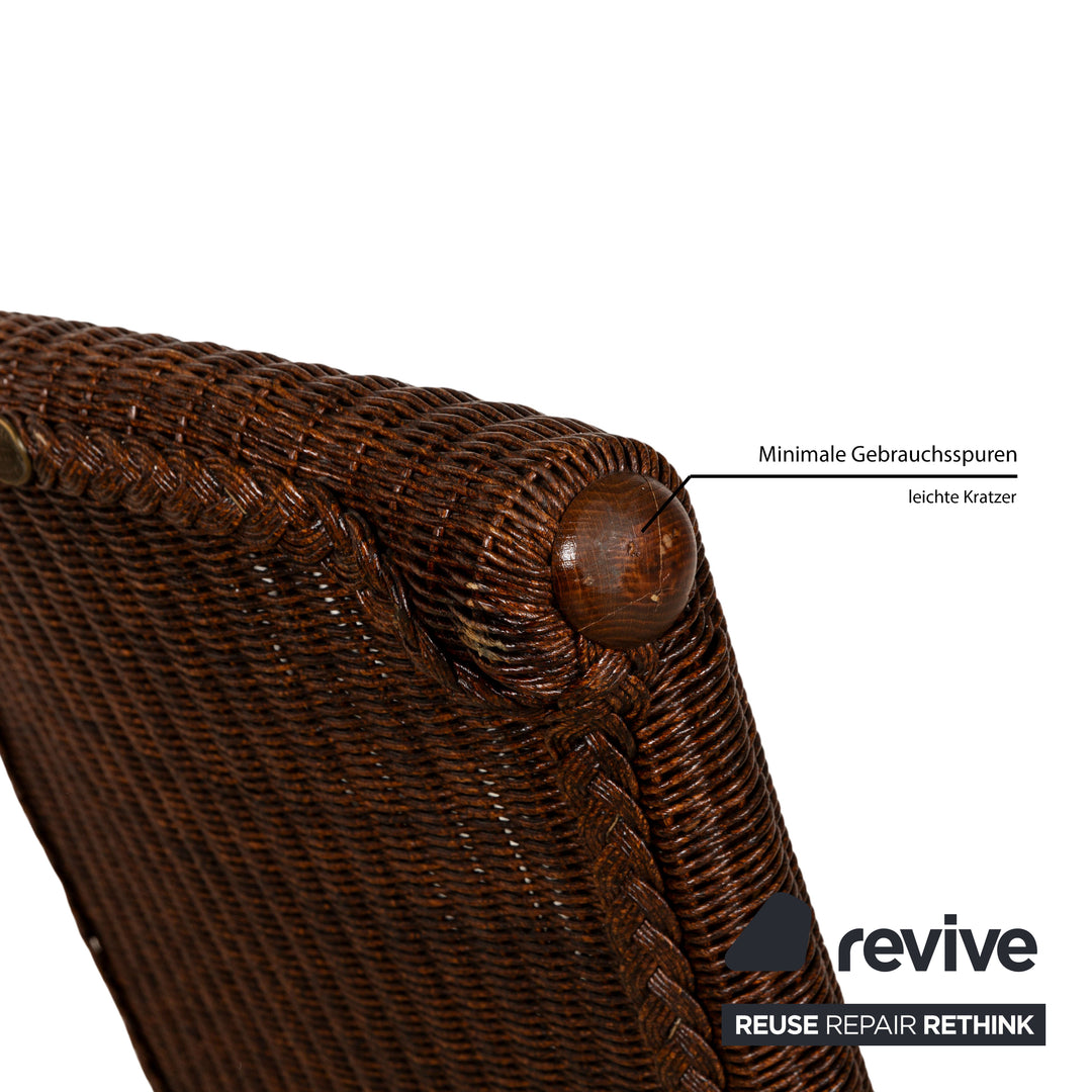 Lot de 5 chaises en bois Lloyd Loom marron salle à manger