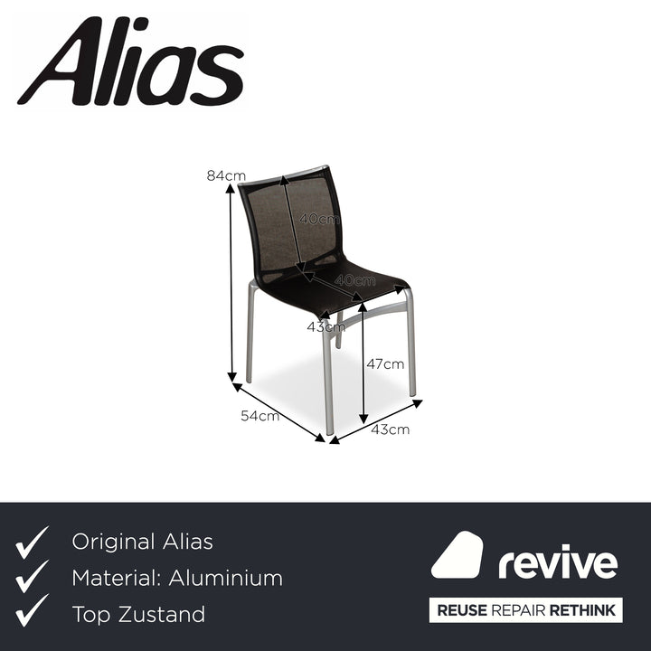 Lot de 6 chaises Alias ​​Highframe 40 aluminium anthracite