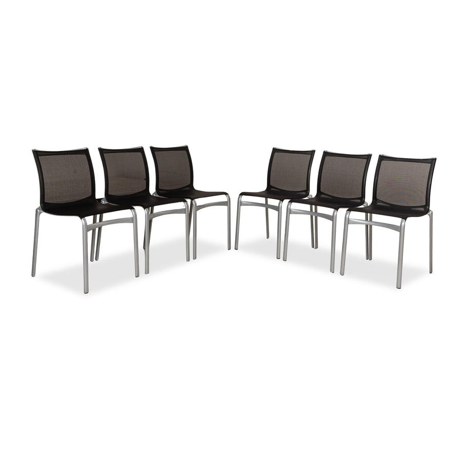 Set of 6 Alias ​​Highframe 40 Aluminium Chair Anthracite