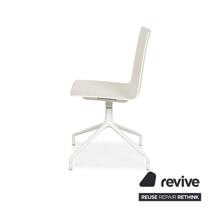 Lot de 6 chaises plastique Andreu World blanc crème fonction manuelle