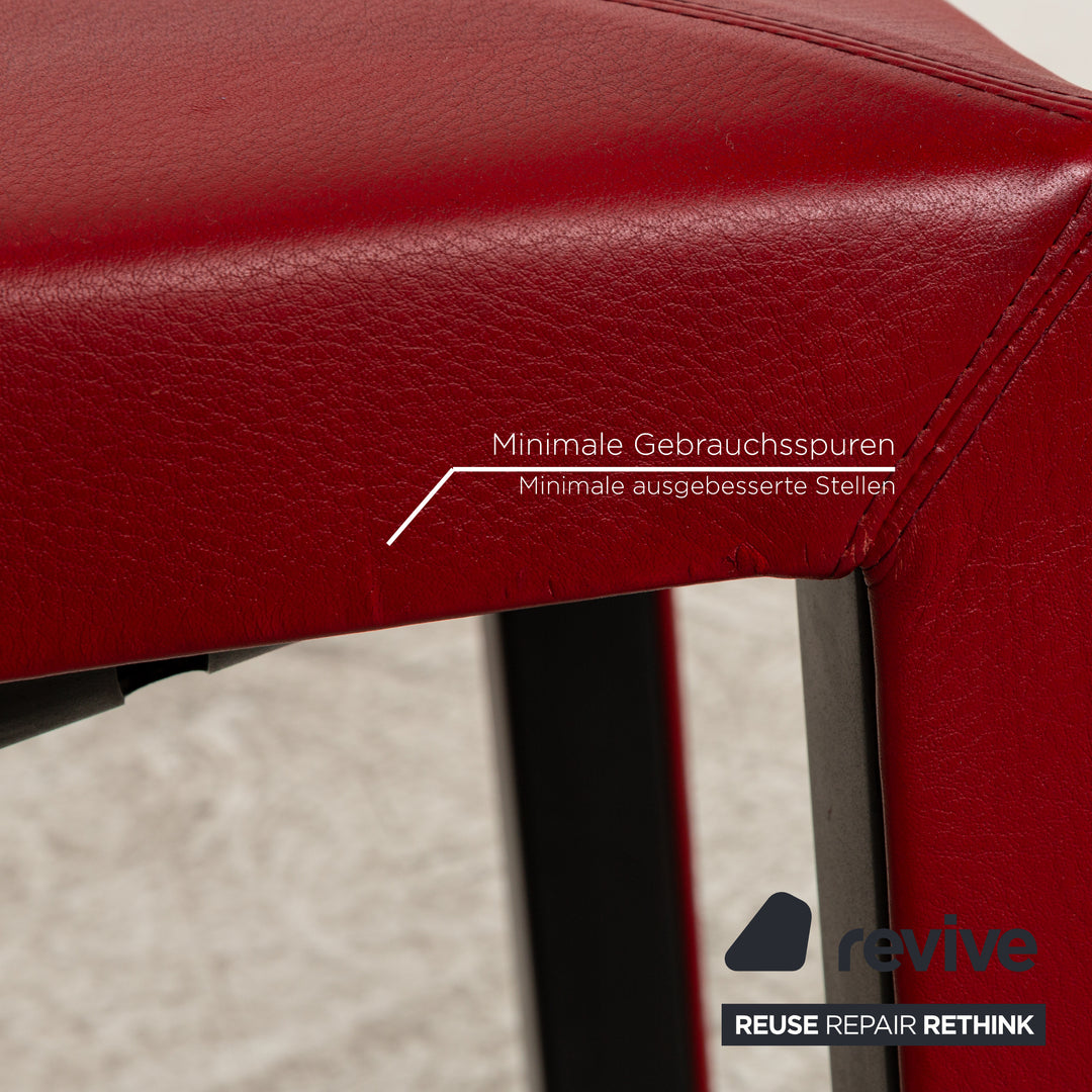 Set of 6 B&amp;B Italia Arcadia Leather Chair Red Dining Room Arcalla