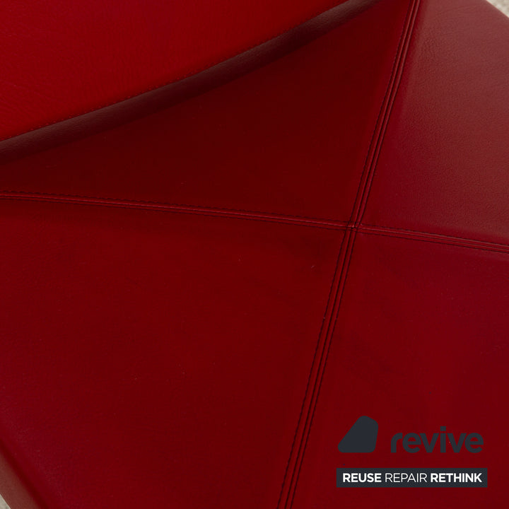 Set of 6 B&amp;B Italia Arcadia Leather Chair Red Dining Room Arcalla