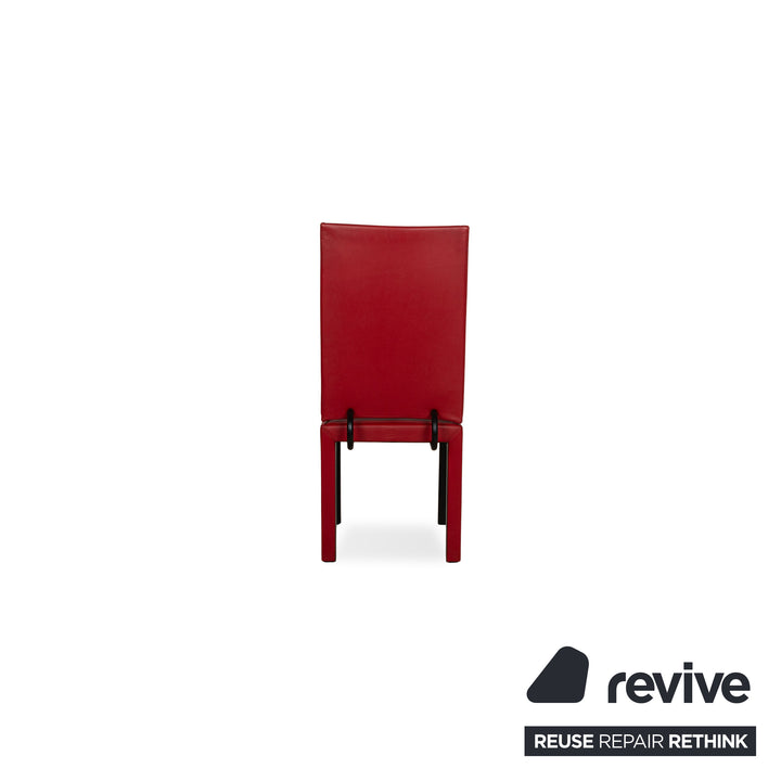Set of 6 B&amp;B Italia Arcadia Leather Chair Red Dining Room Arcalla