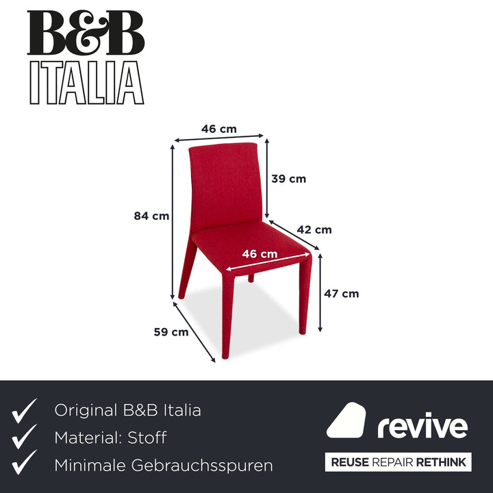 6er Garnitur B&B Italia Vol Au Vent Stoff Rot Weinrot Esszimmer