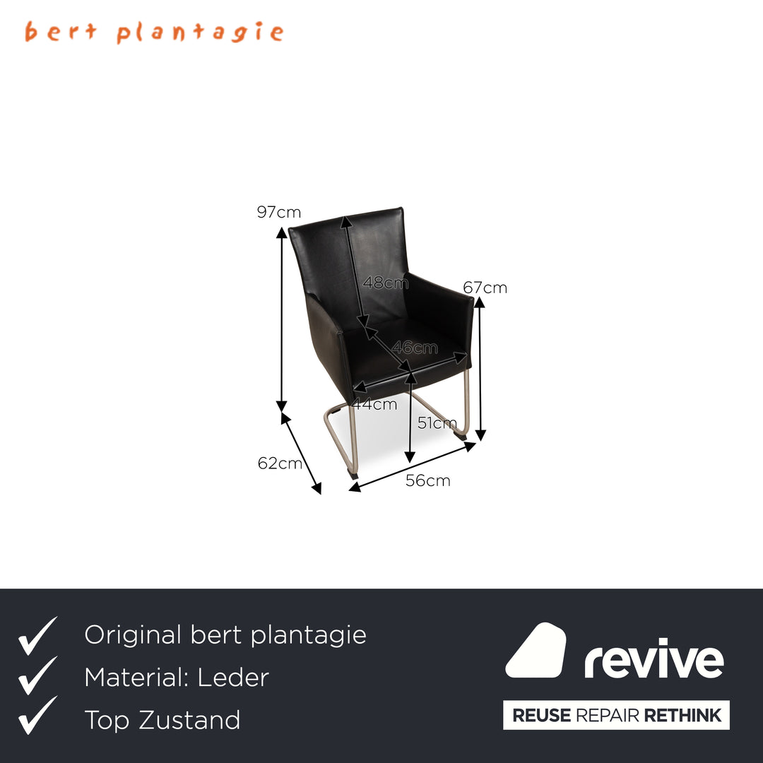 6er Garnitur bert plantagie Amie Leder Stuhl Schwarz