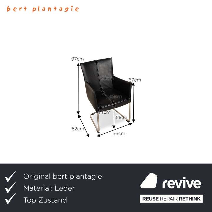 6er Garnitur bert plantagie Amie Leder Stuhl Schwarz