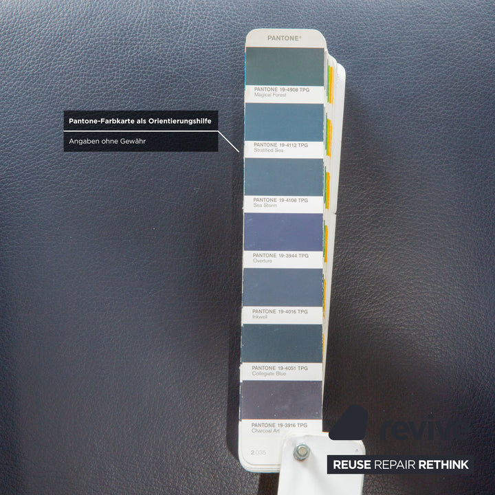 6er Garnitur bert plantagie ARC-E Leder Stuhl Blau Marine