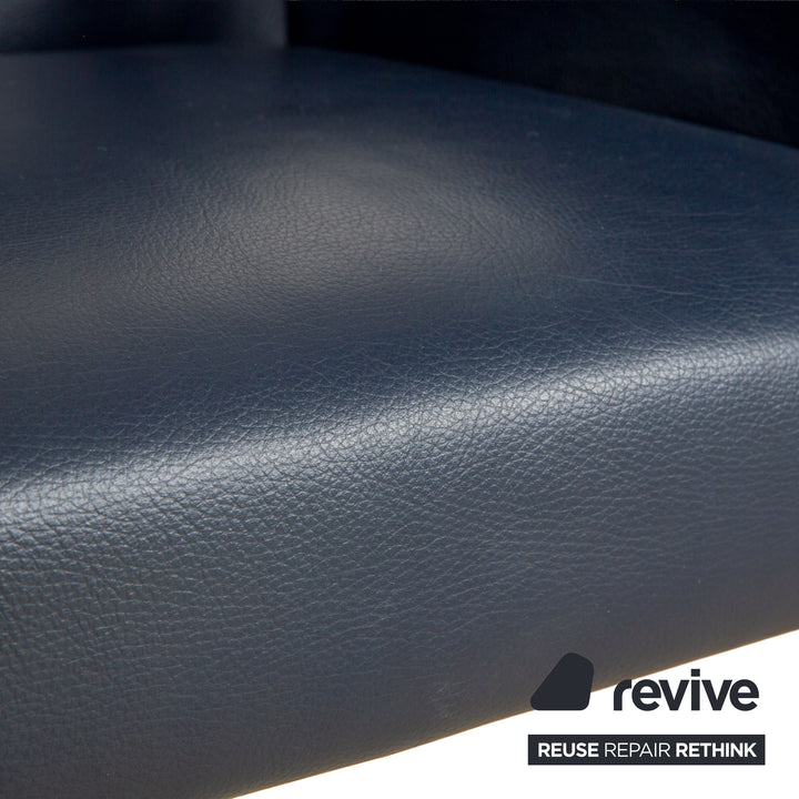 6er Garnitur bert plantagie ARC-E Leder Stuhl Blau Marine