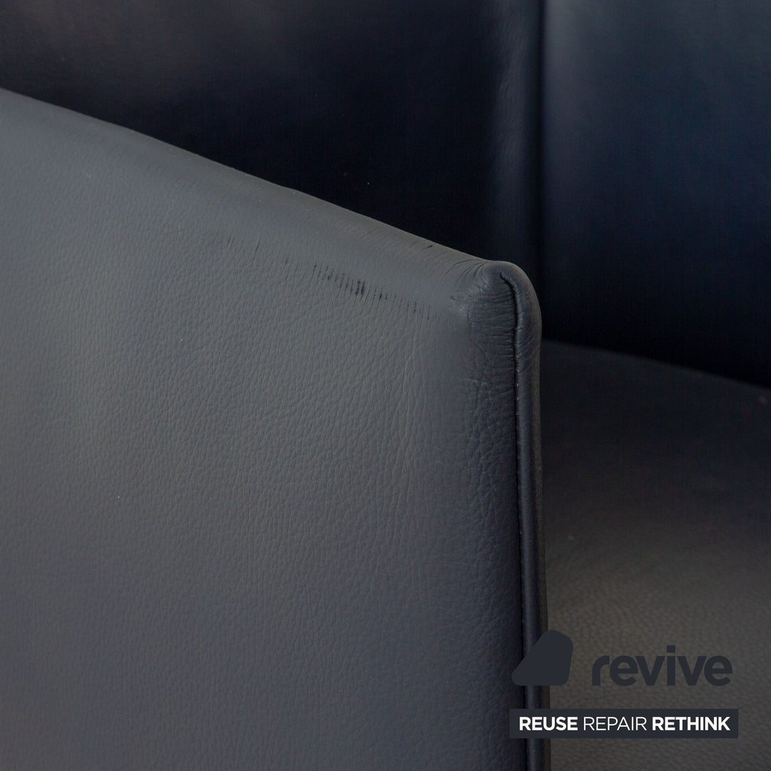 6er Garnitur bert plantagie ARC-E Leder Stuhl Blau Marine