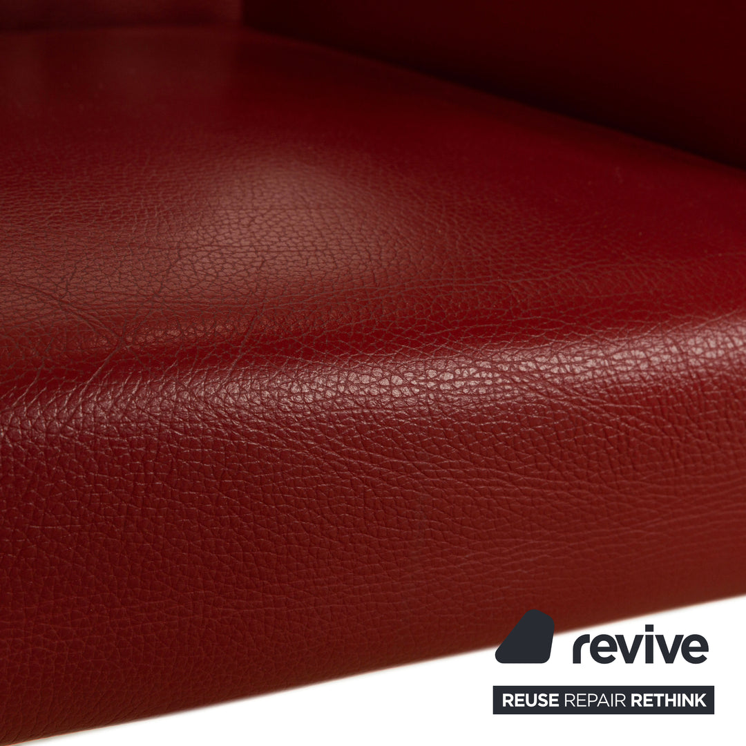Set of 6 bert plantagie ARC-E leather chairs red dining room