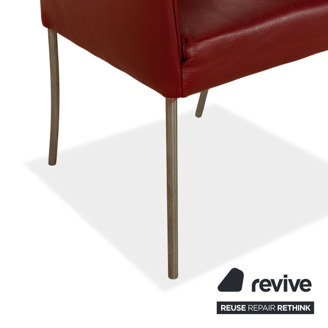 Set of 6 bert plantagie ARC-E leather chairs red dining room