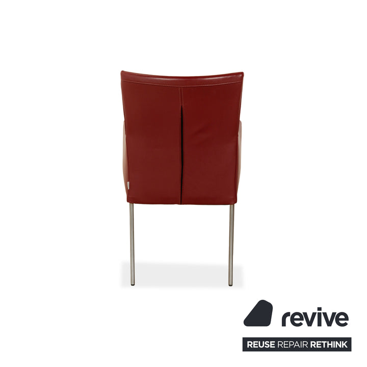 Set of 6 bert plantagie ARC-E leather chairs red dining room