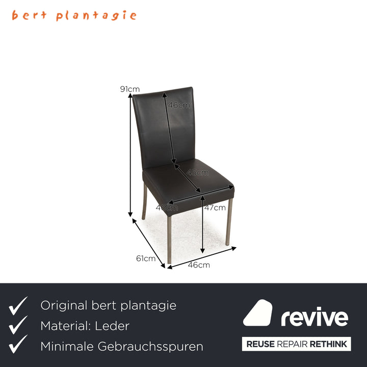 6er Garnitur bert plantagie Jeanne Flex Leder Stuhl Grau