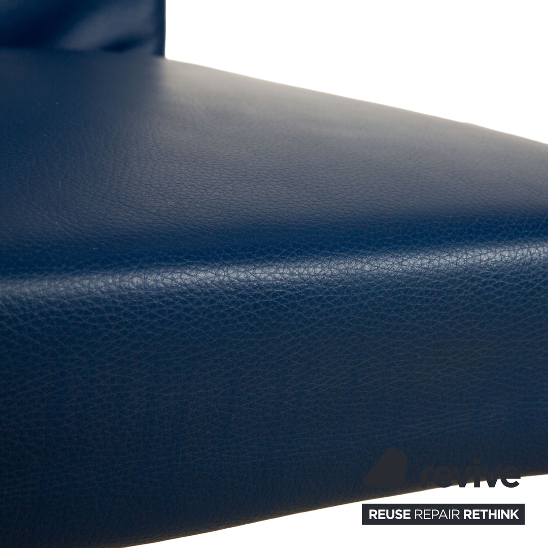 Set of 6 bert plantagie leather chairs blue dark blue navy blue dining room
