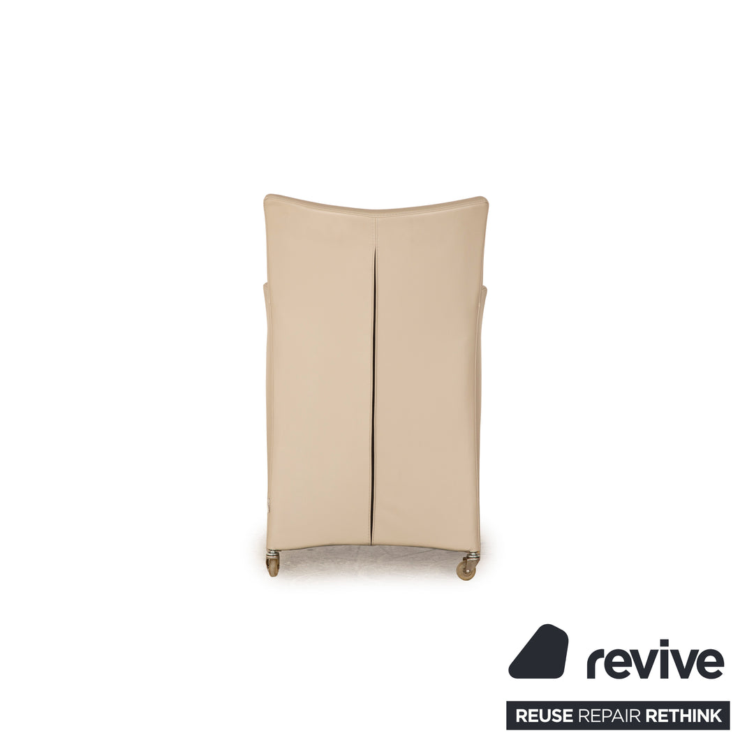 Lot de 6 chaises en cuir Bert Plantagie salle à manger beige crème