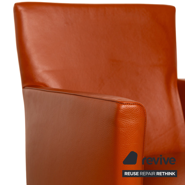Set of 6 Bert Plantagie Leather Chair Orange