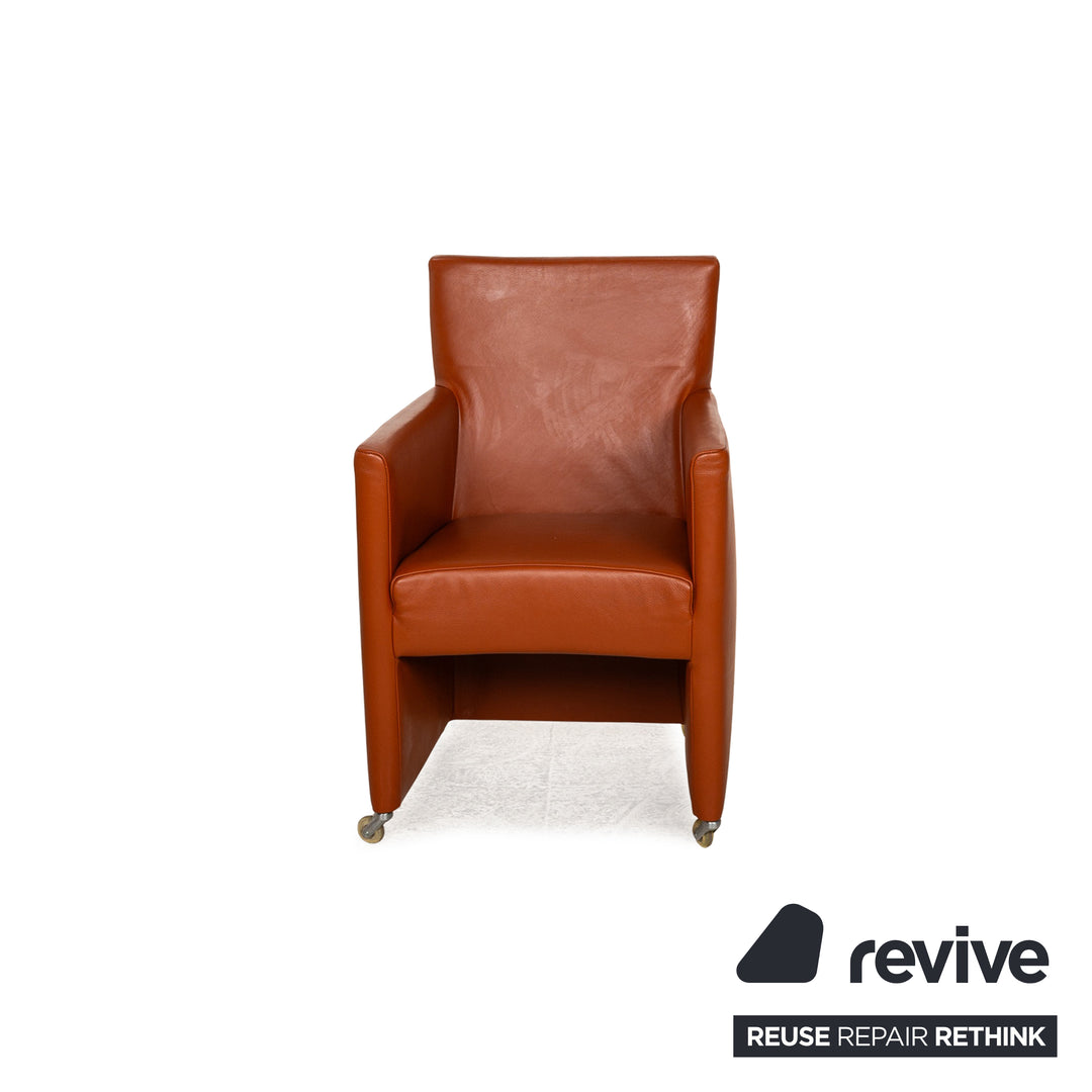 Set of 6 Bert Plantagie Leather Chair Orange