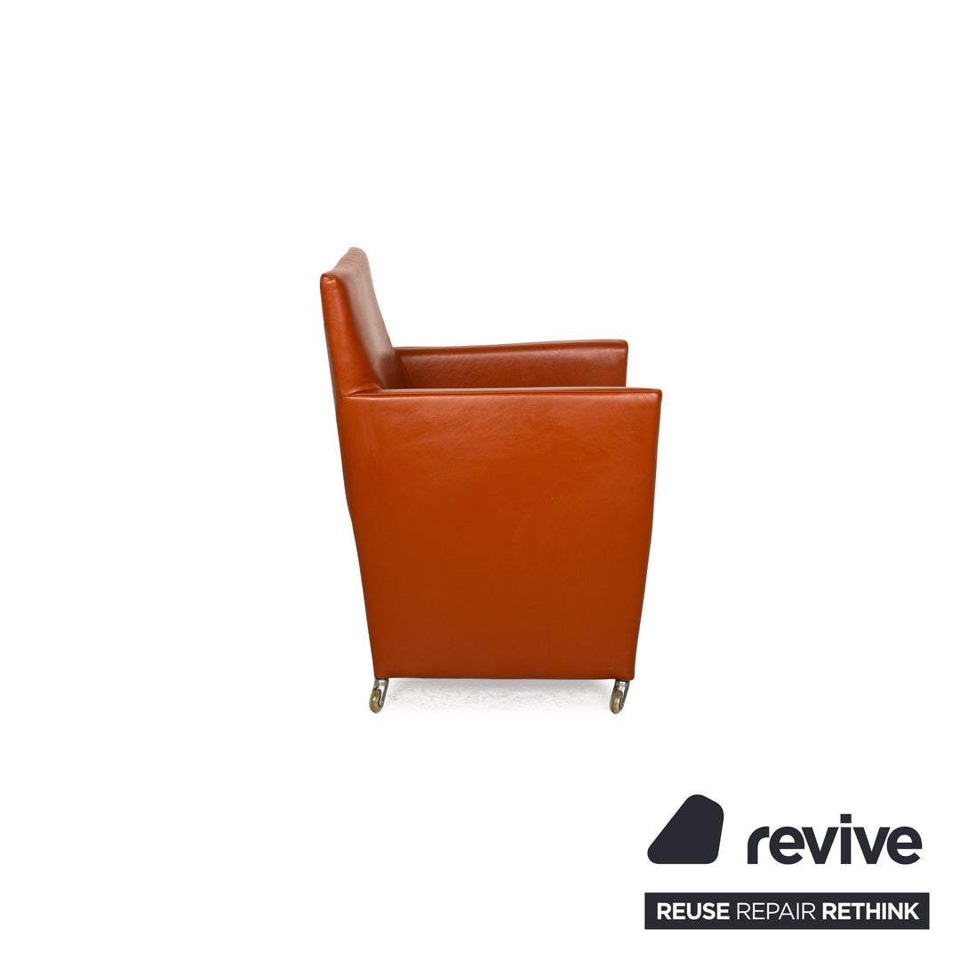 Set of 6 Bert Plantagie Leather Chair Orange