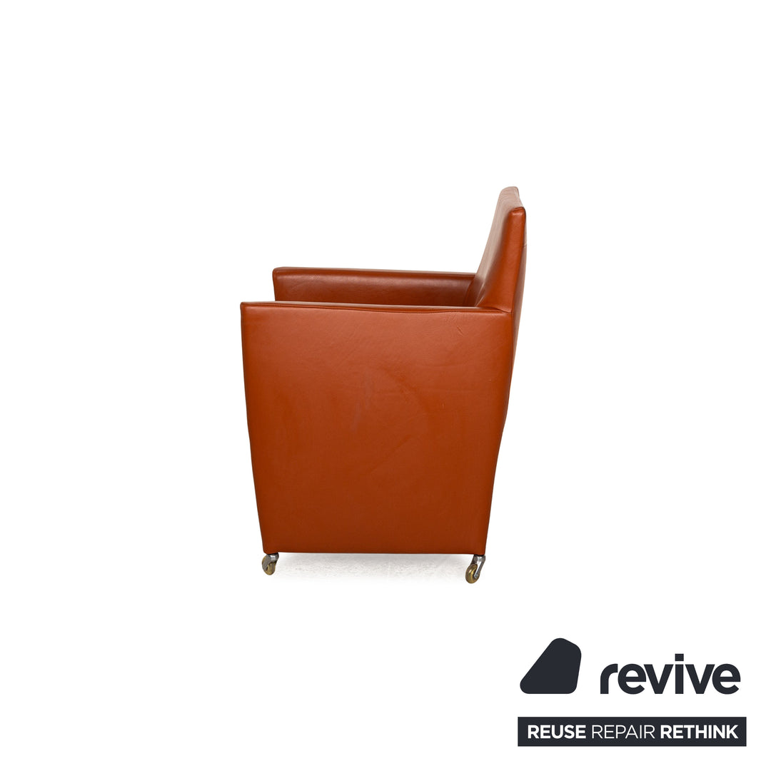 Set of 6 Bert Plantagie Leather Chair Orange