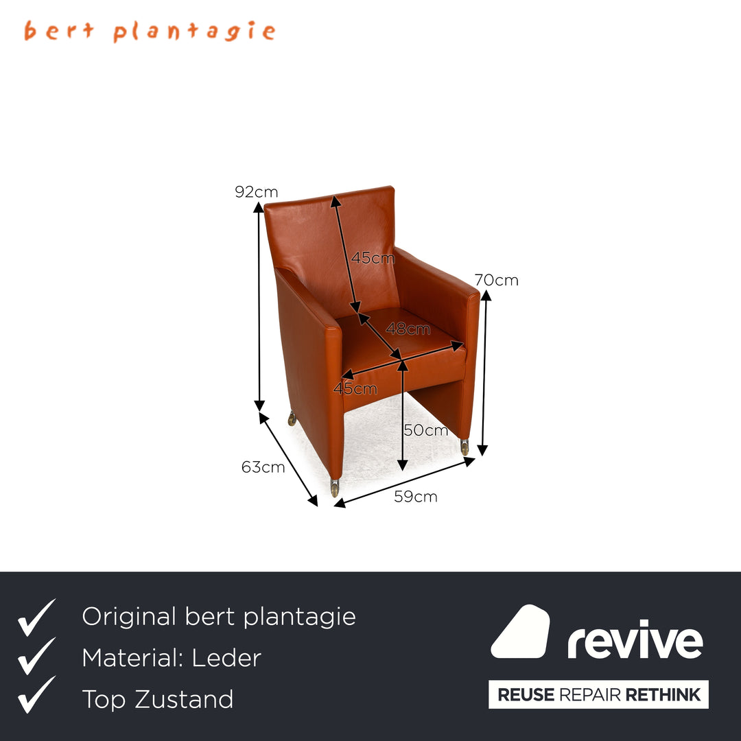Set of 6 Bert Plantagie Leather Chair Orange