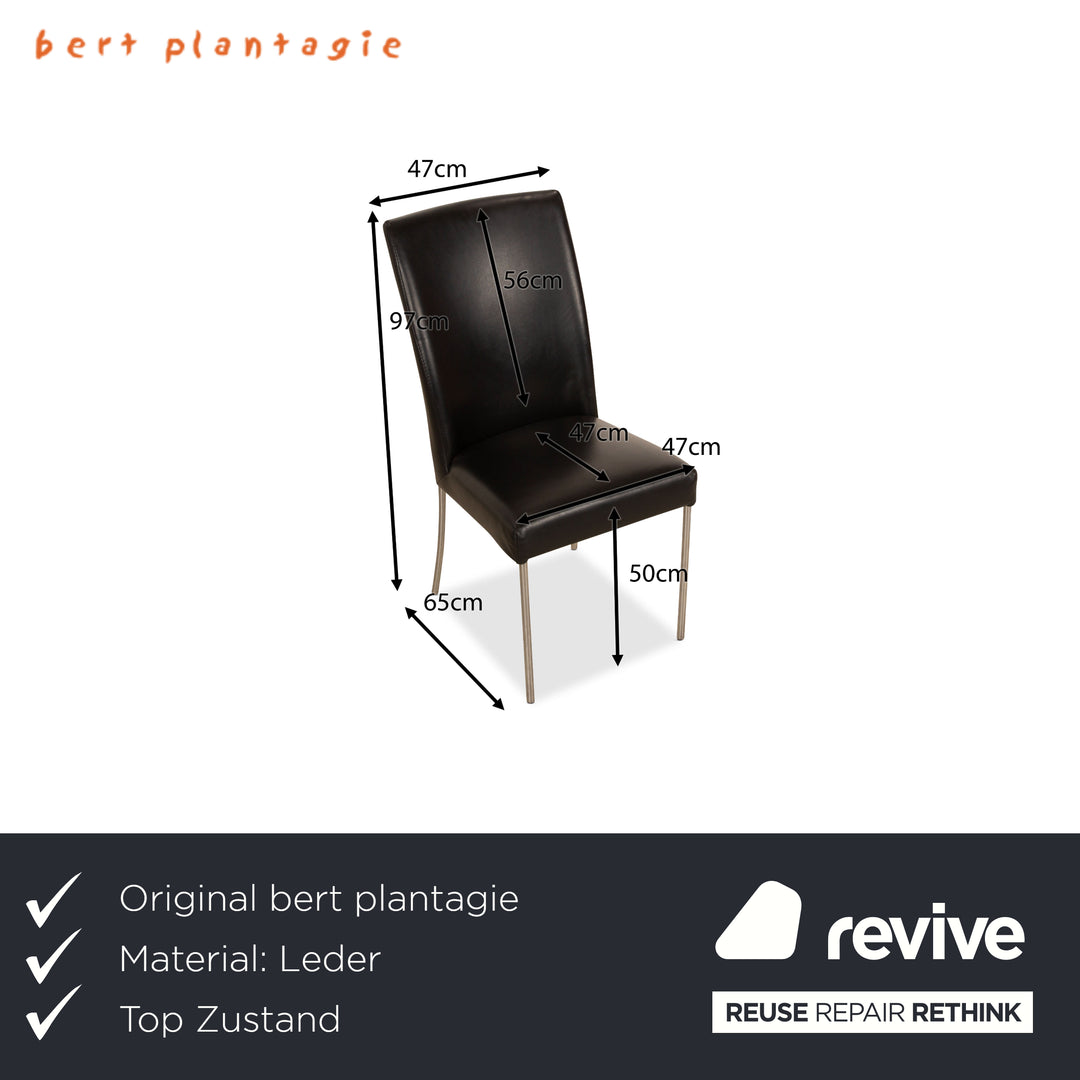 6er Garnitur bert plantagie Leder Stuhl Schwarz